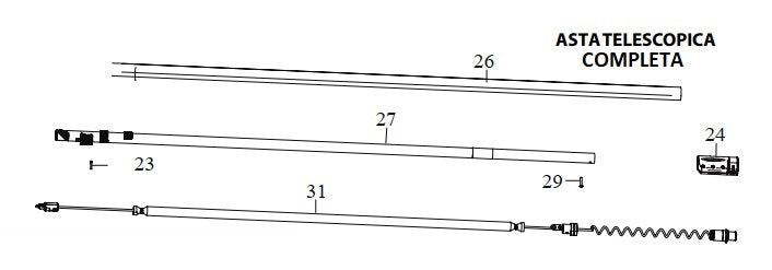 Asta Telescopica Completa per Abbacchiatore Jolly V34 - AE06 - AE08 - ULISSE - ULISSE2 - BHL360